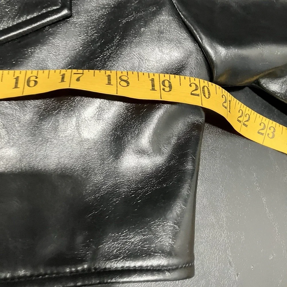 Zara Faux Leather Jacket Womens Medium Black Cropped Zip Utility Moto Shacket